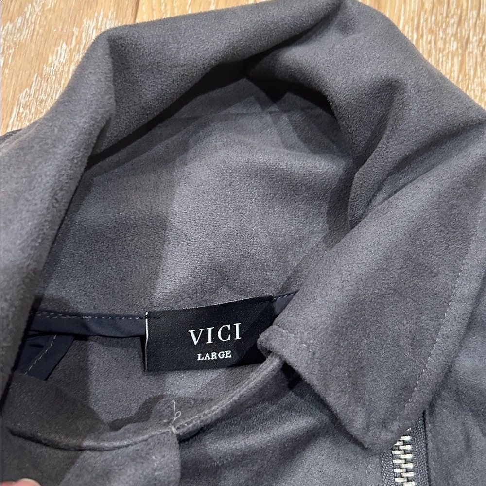 VICI Faux Suede Gray Moto Jacket - Picture 5 of 11